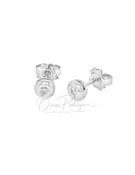 Pendientes oro blanco y diamantes 0.10 qts.