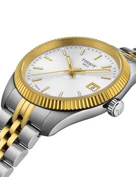 Reloj Tissot Ballade acero bicolor esf. gris