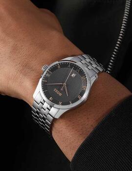 Reloj Boss acero esf. marrón