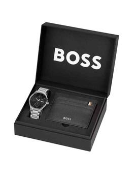 Set reloj Boss crono acero + tarjetero