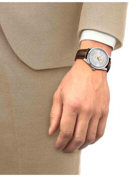 Reloj Tissot acero bicolor correa piel marrón