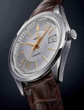 Reloj Tissot acero bicolor correa piel marrón
