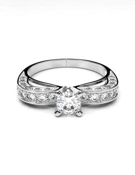 Anillo Oscar Rodriguez oro blanco y diamante 0.25 qts