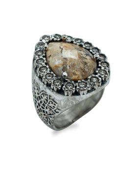 Anillo Top Silver perilla cuarzo