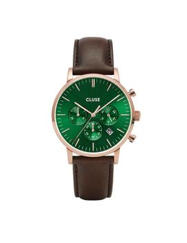 Reloj Cluse Aravis 40mm rosado esfera verde