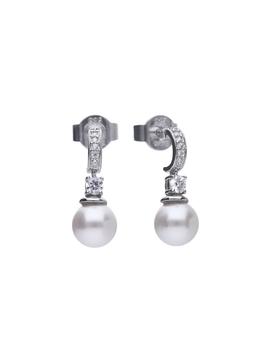 Pendientes Diamonfire plata, circonitas y perla