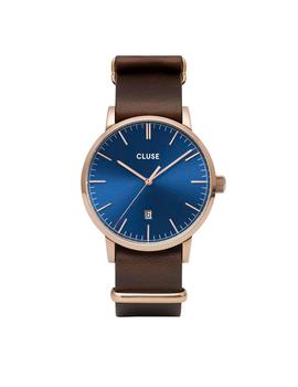 Reloj Cluse Aravis 40mm rosado esfera azul